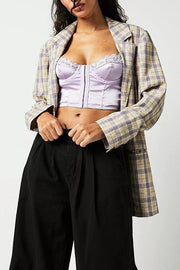 Rocio Satin & Lace Underwired Bustier