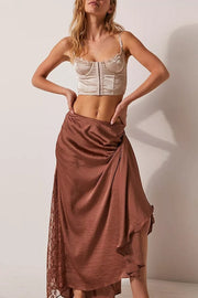 Paula Satin & Lace Underwired Bustier