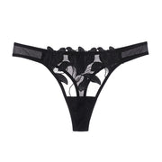 Rosie Lace Brazilian Mesh Thong Black