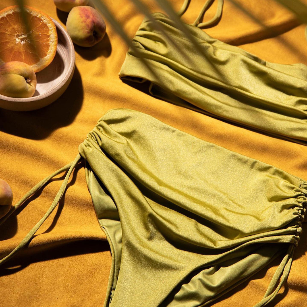 Bandeau Bikini High-Waisted Bottom Set