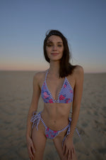 Load image into Gallery viewer, Lila Bloom Triangle Bikini &amp; Thong Set
